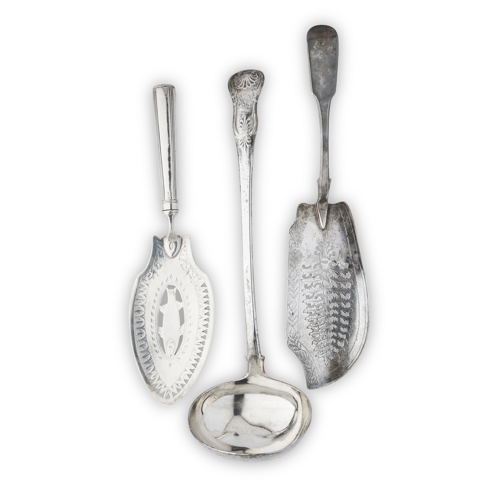 A GEORGE III SOUP LADLE