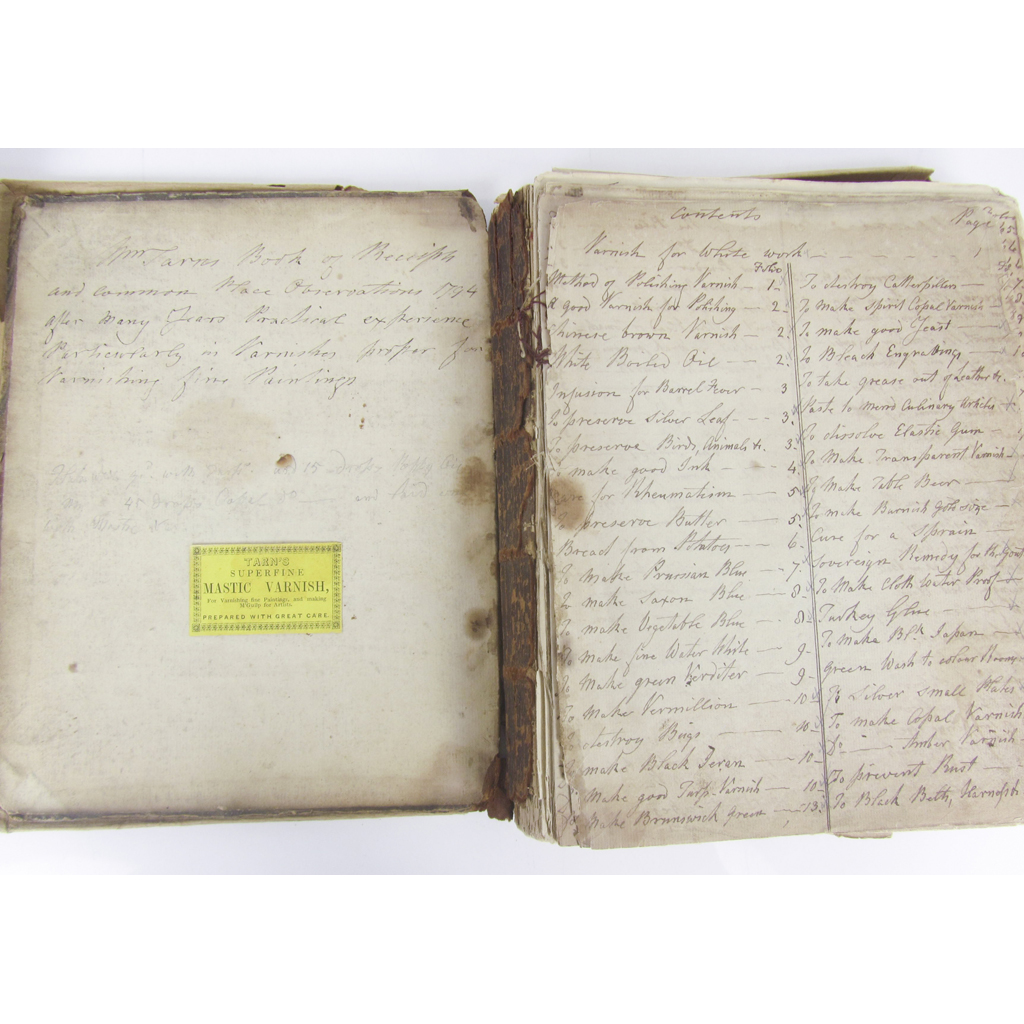 SALEROOM NOTICE: DATES FROM C.1794-1831. Manuscript Recipe and commonplace book: food, drink, home remedies and varnishes,