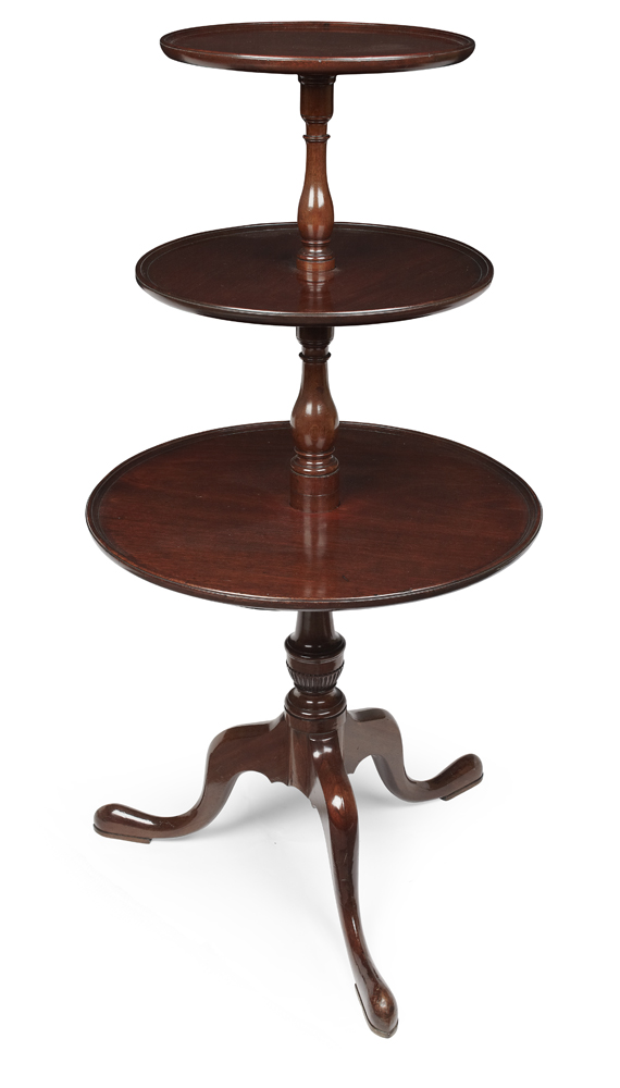 EDWARDIAN MAHOGANY THREE TIER DUMB WAITER