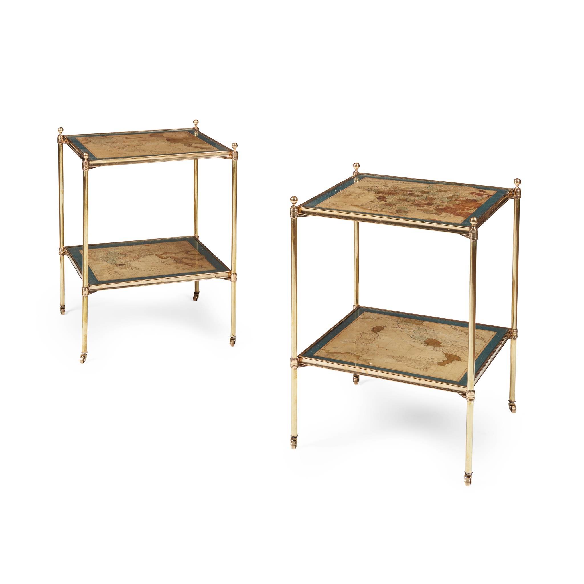 PAIR OF FRENCH BRASS ÉTAGÈRES, MANNER OF MAISON BAGUÈS