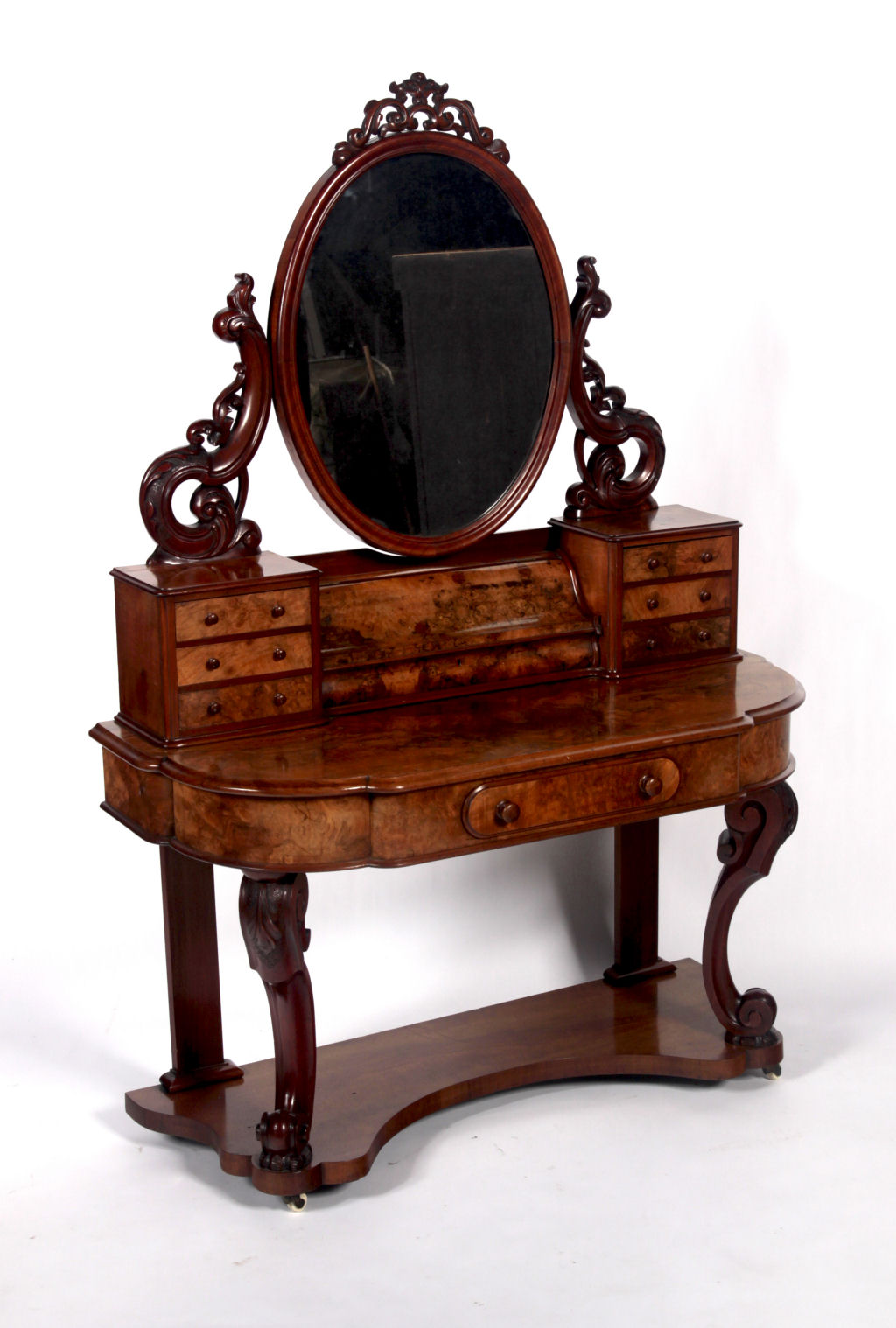 A Victorian walnut dressing table
