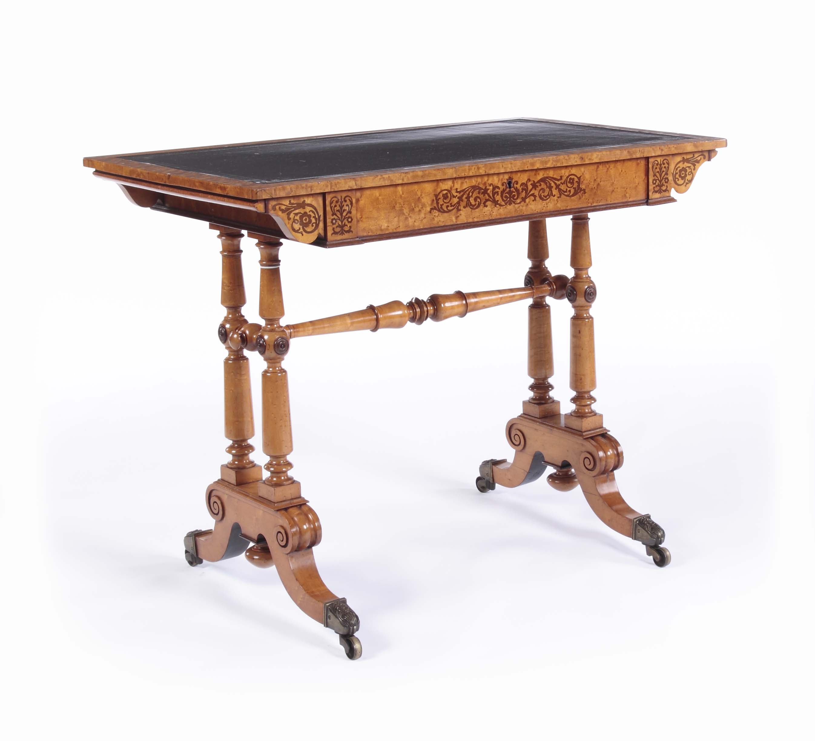 A William IV 'bird's eye' maple writing table