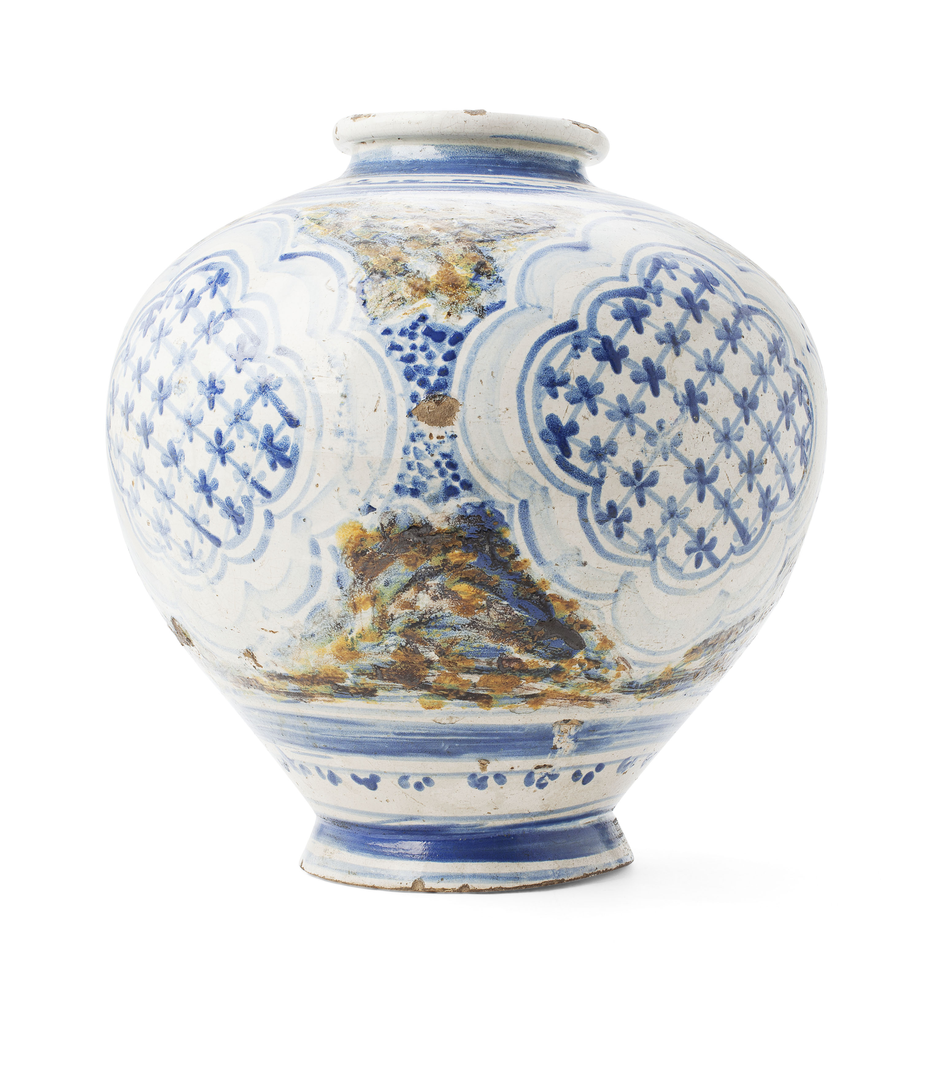 SPANISH COLONIAL POLYCHROME TIN-GLAZED VASE