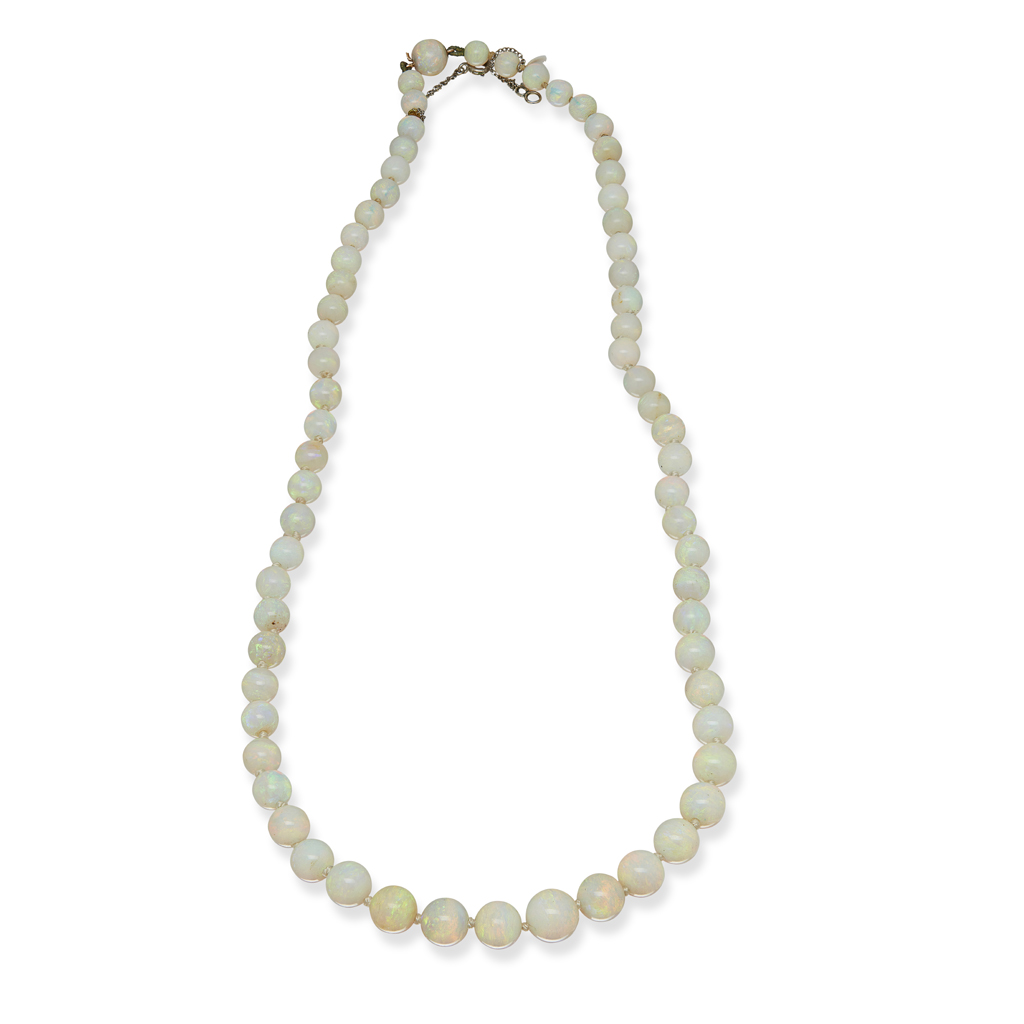 An opal bead necklace