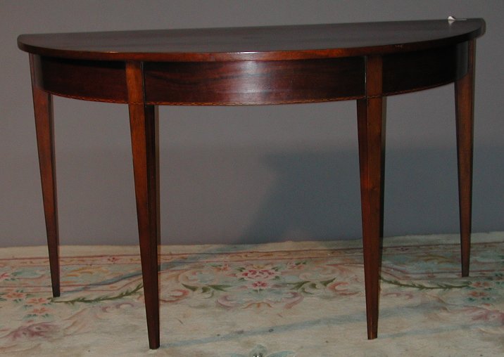 A rosewood demi-lune 19th century side table