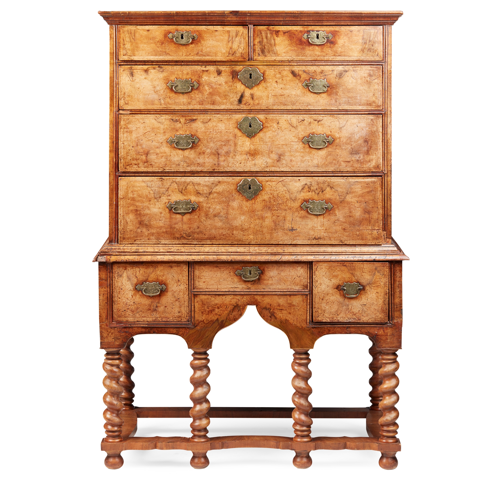 GEORGE I WALNUT CHEST-ON-STAND