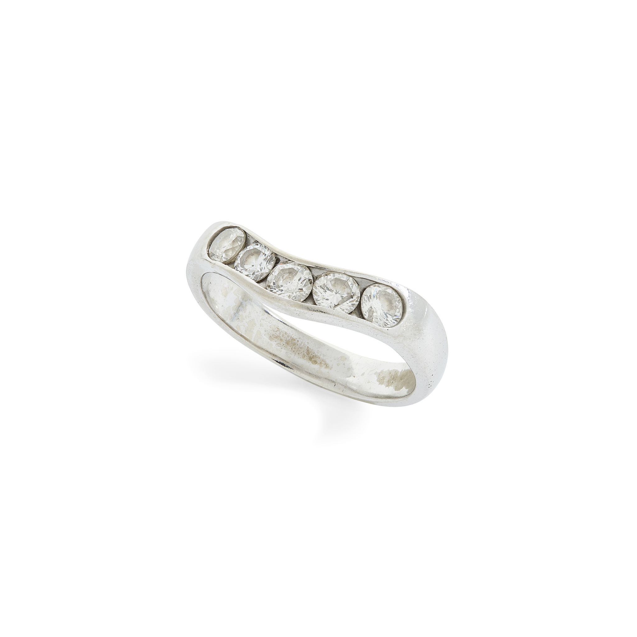 A diamond five-stone ring