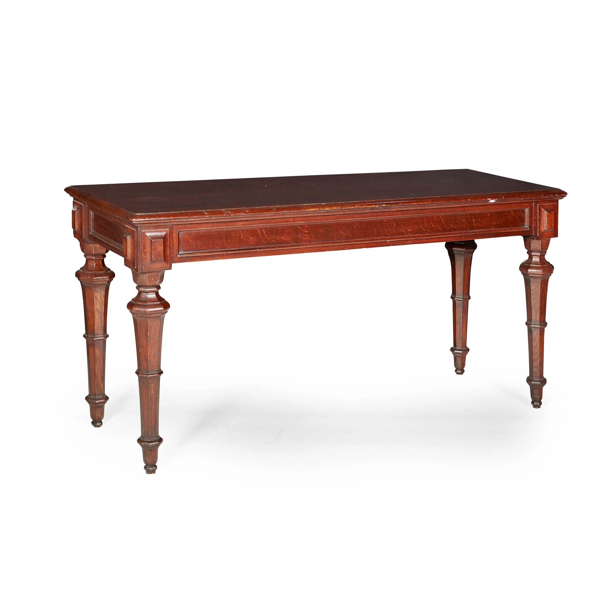 EARLY VICTORIAN GOTHIC REVIVAL STAINED OAK HALL TABLE