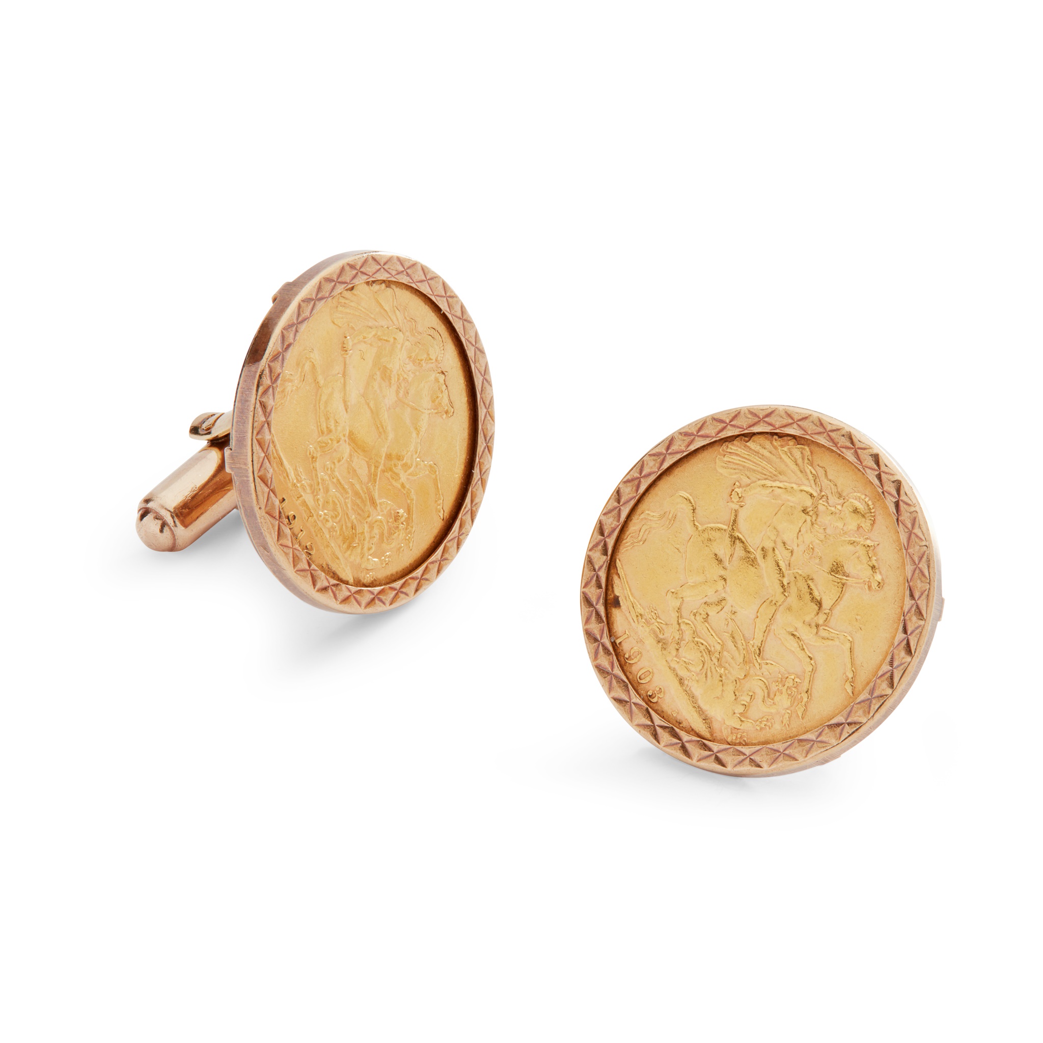 A pair of sovereign cufflinks