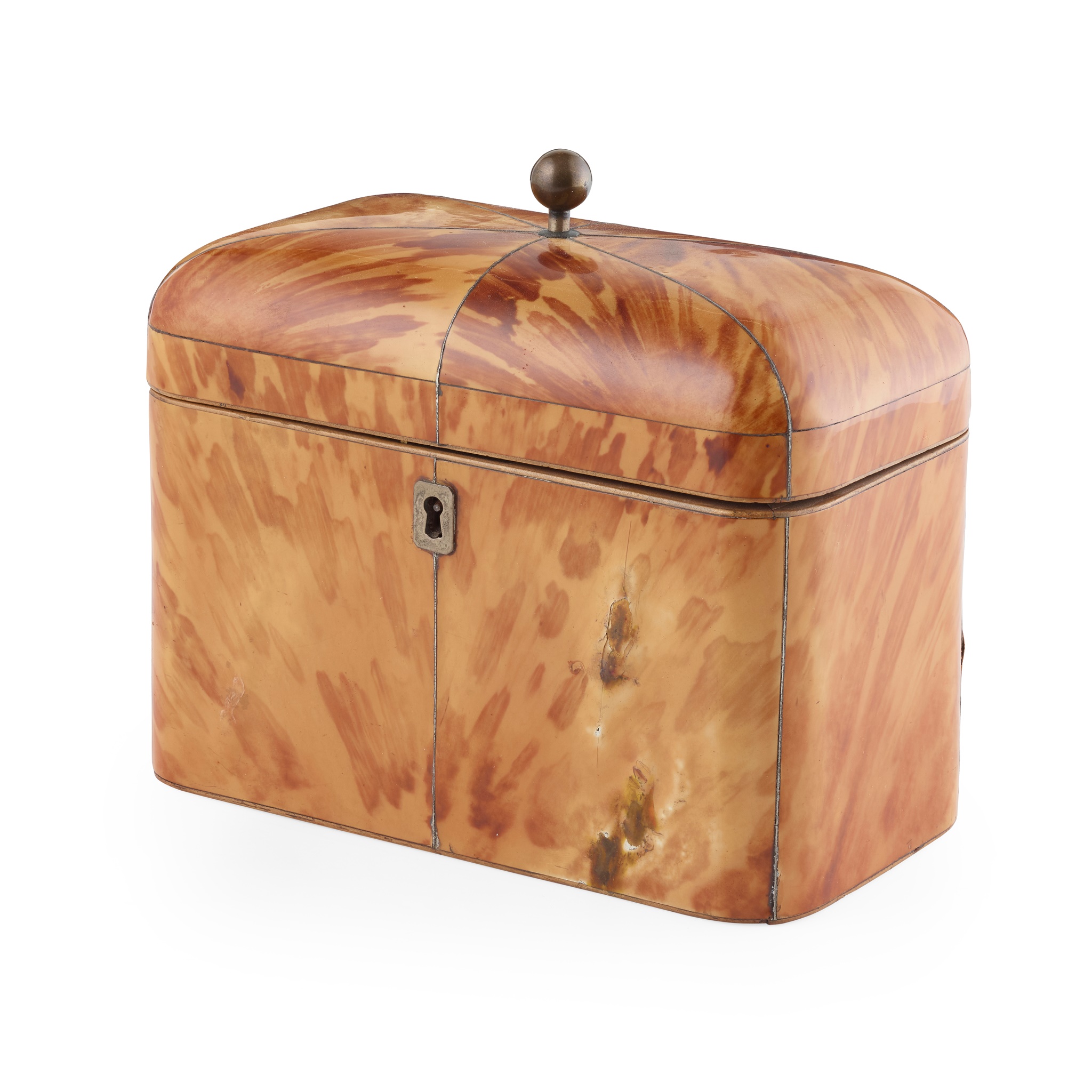 REGENCY BLONDE TORTOISESHELL TEA CADDY