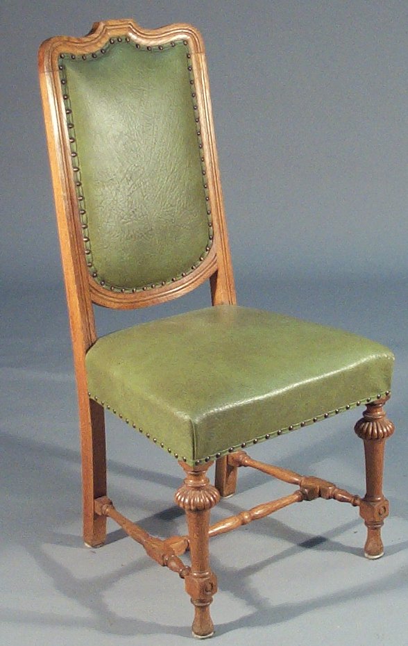 A set of six oak framed dining chairs