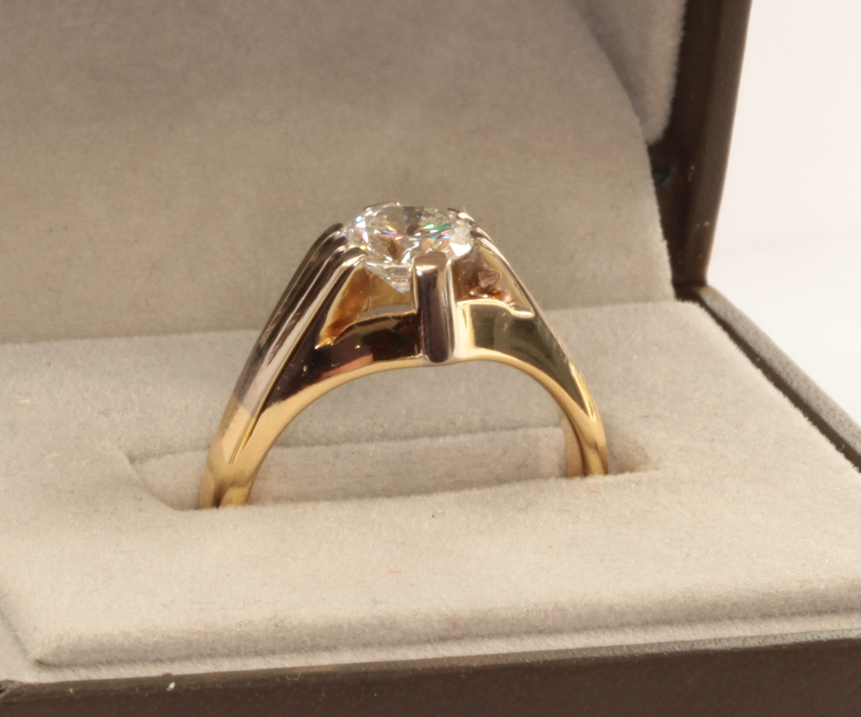 A solitaire diamond ring