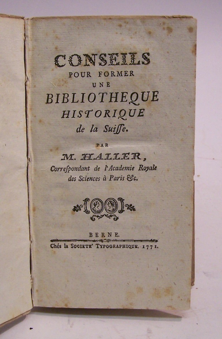 Bibliography, Switzerland--Haller, G.E. von