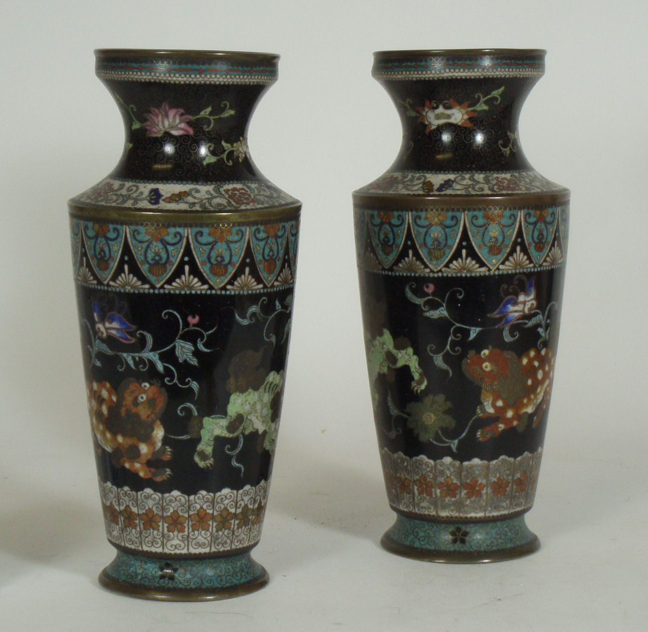 A pair of 19th century Chinese cloisonne vases