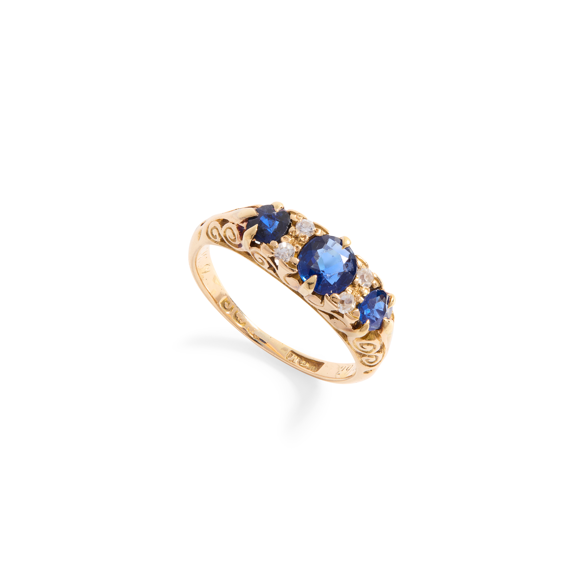A sapphire and diamond ring