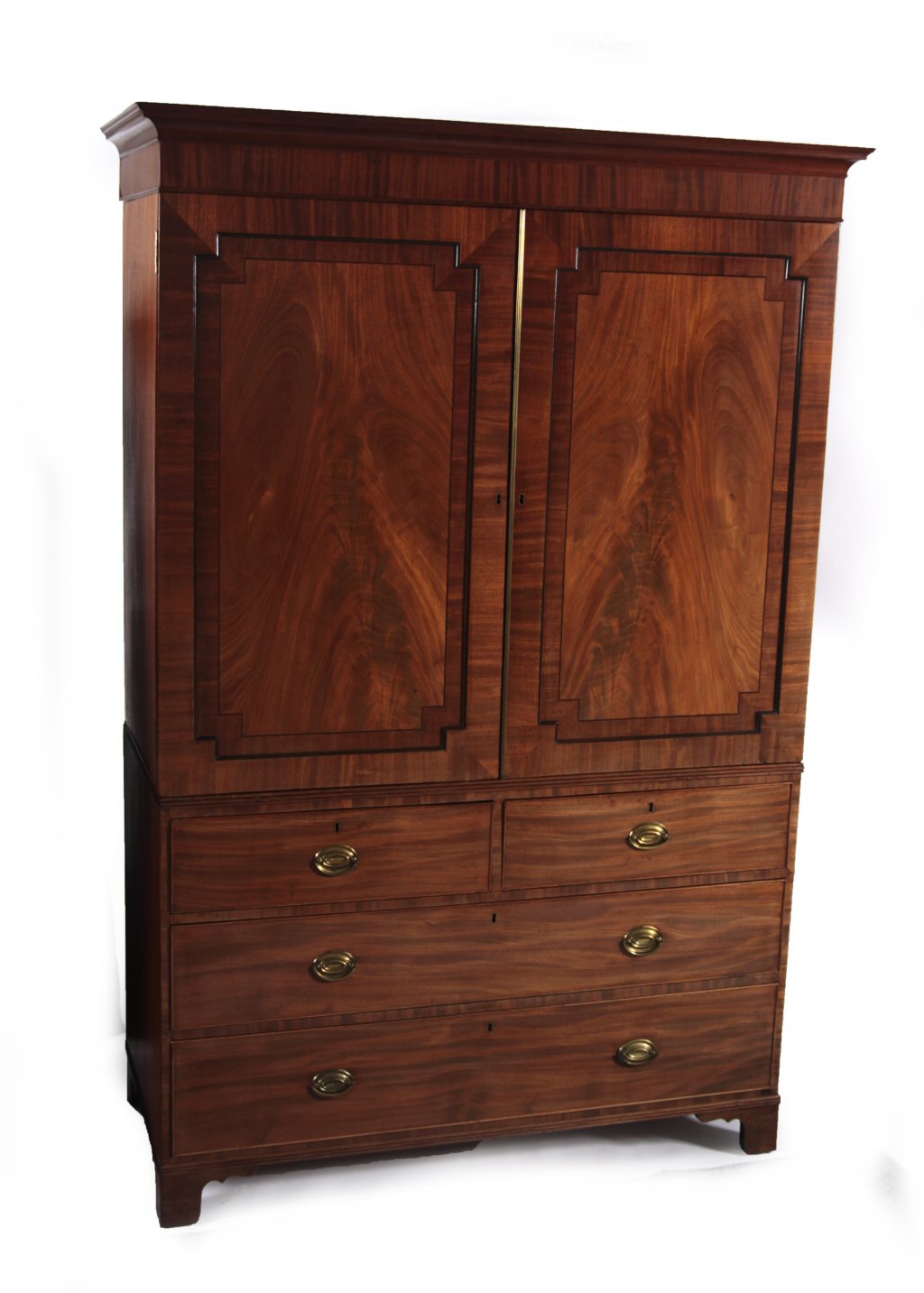 GEORGIAN MAHOGANY LINEN PRESS