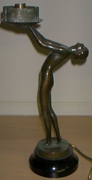 An Art Deco bronzed desk lamp