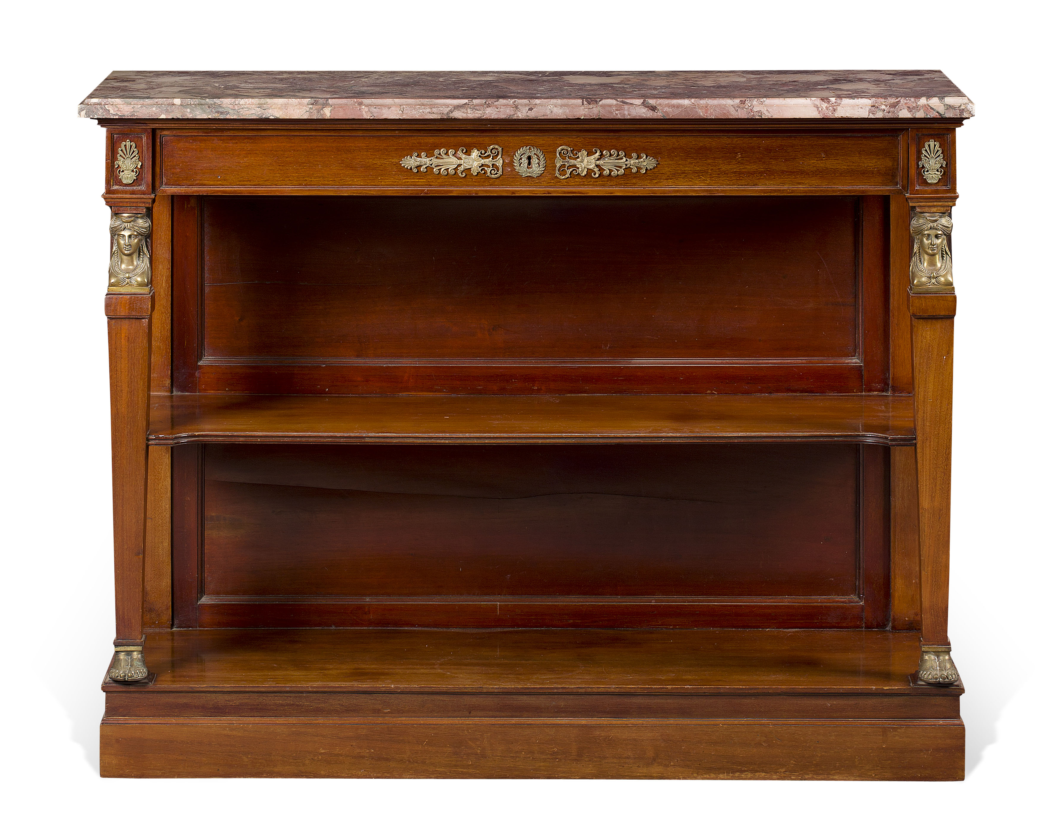 EMPIRE STYLE MAHOGANY MARBLE TOP BUFFET