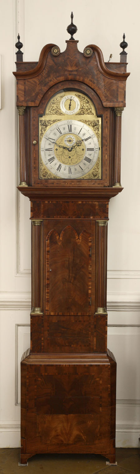 An early 19th century mahogany eight day longcase clock