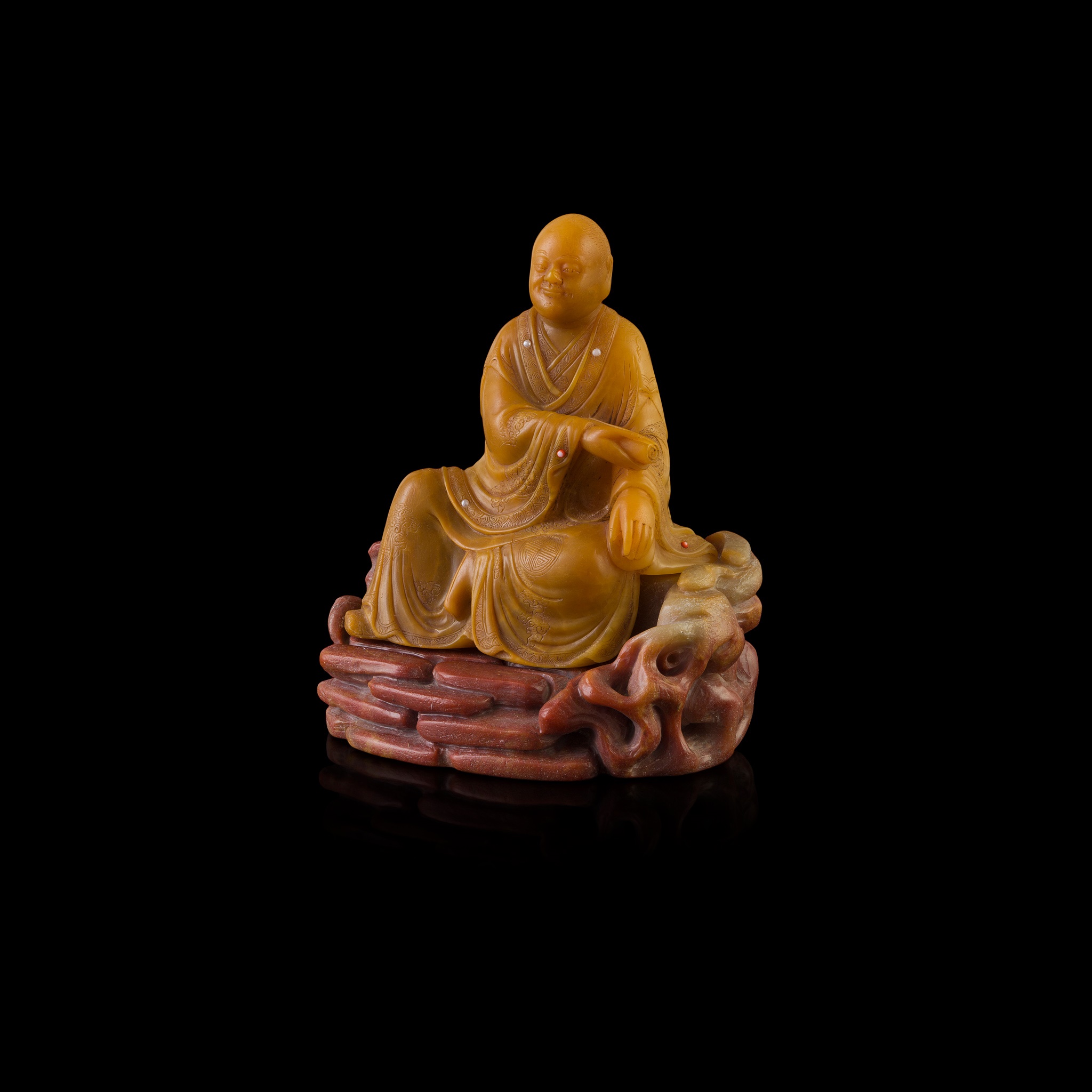 SOAPSTONE CARVING OF AN ARHAT
