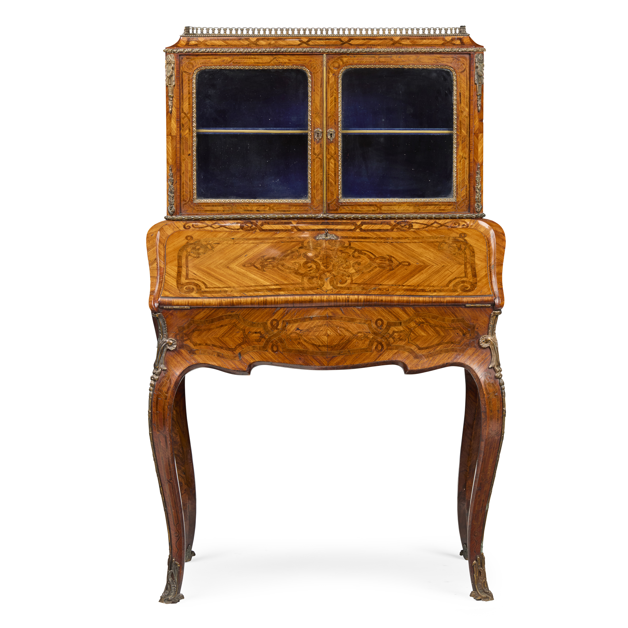 VICTORIAN KINGWOOD BOMBE BUREAU CABINET, BY ALEXANDER DICKMAN, LONDON