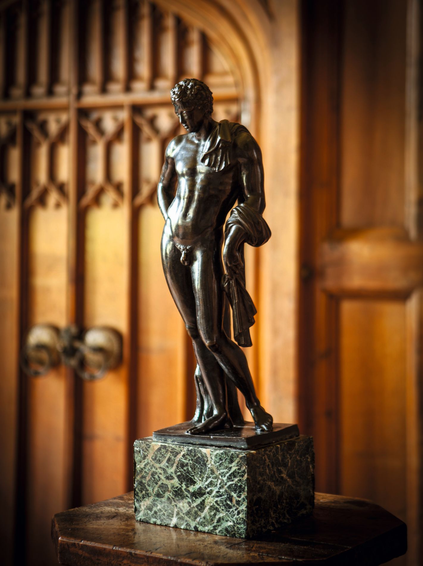 BRONZE FIGURE OF ANTINOUS, AFTER THE ANTIQUE