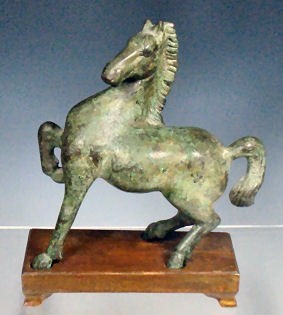A 19th century Chinese bronze horse