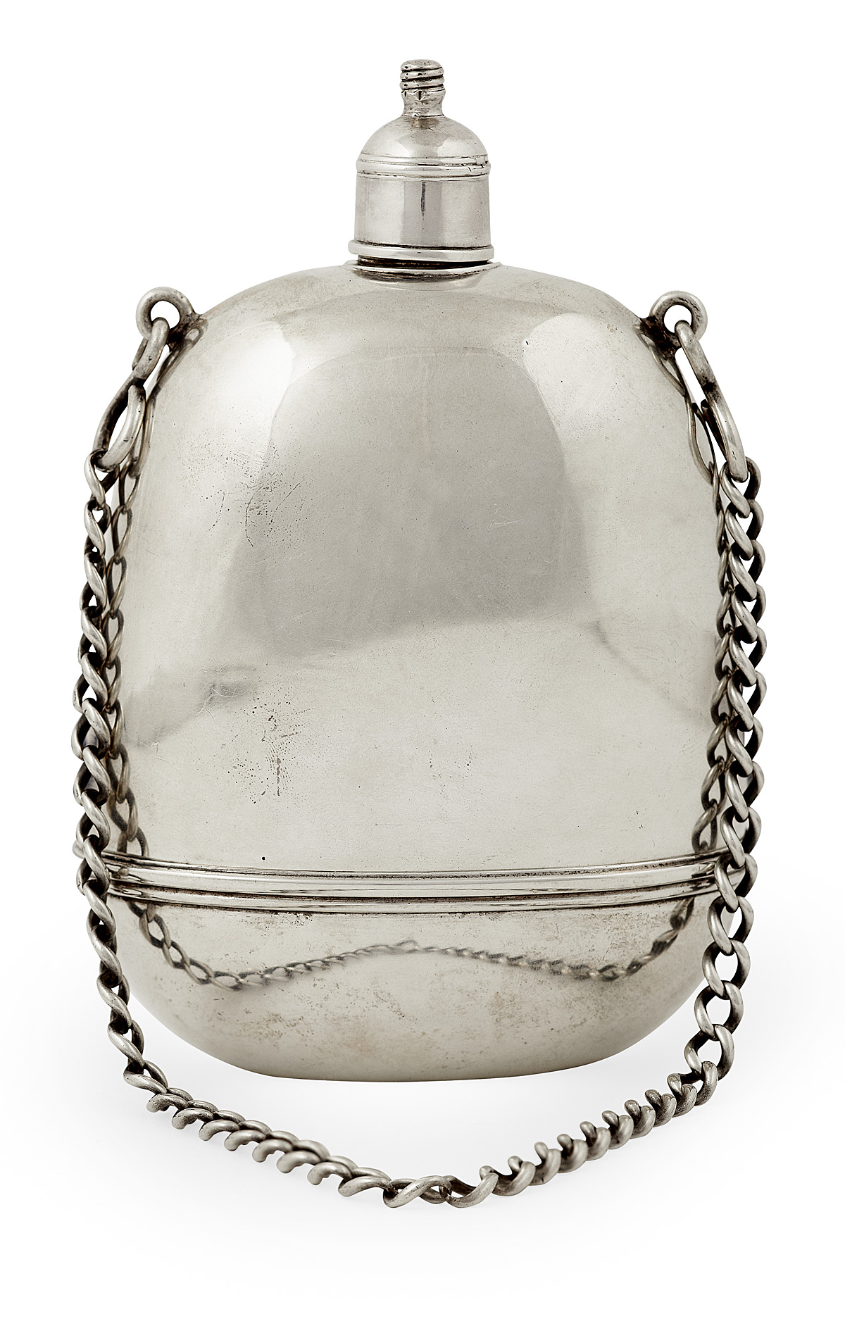 A George II 'pilgrim' flask