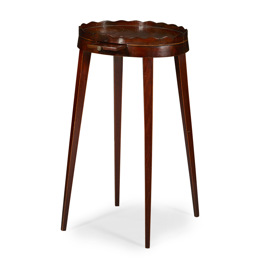 LATE GEORGE III MAHOGANY KETTLE STAND