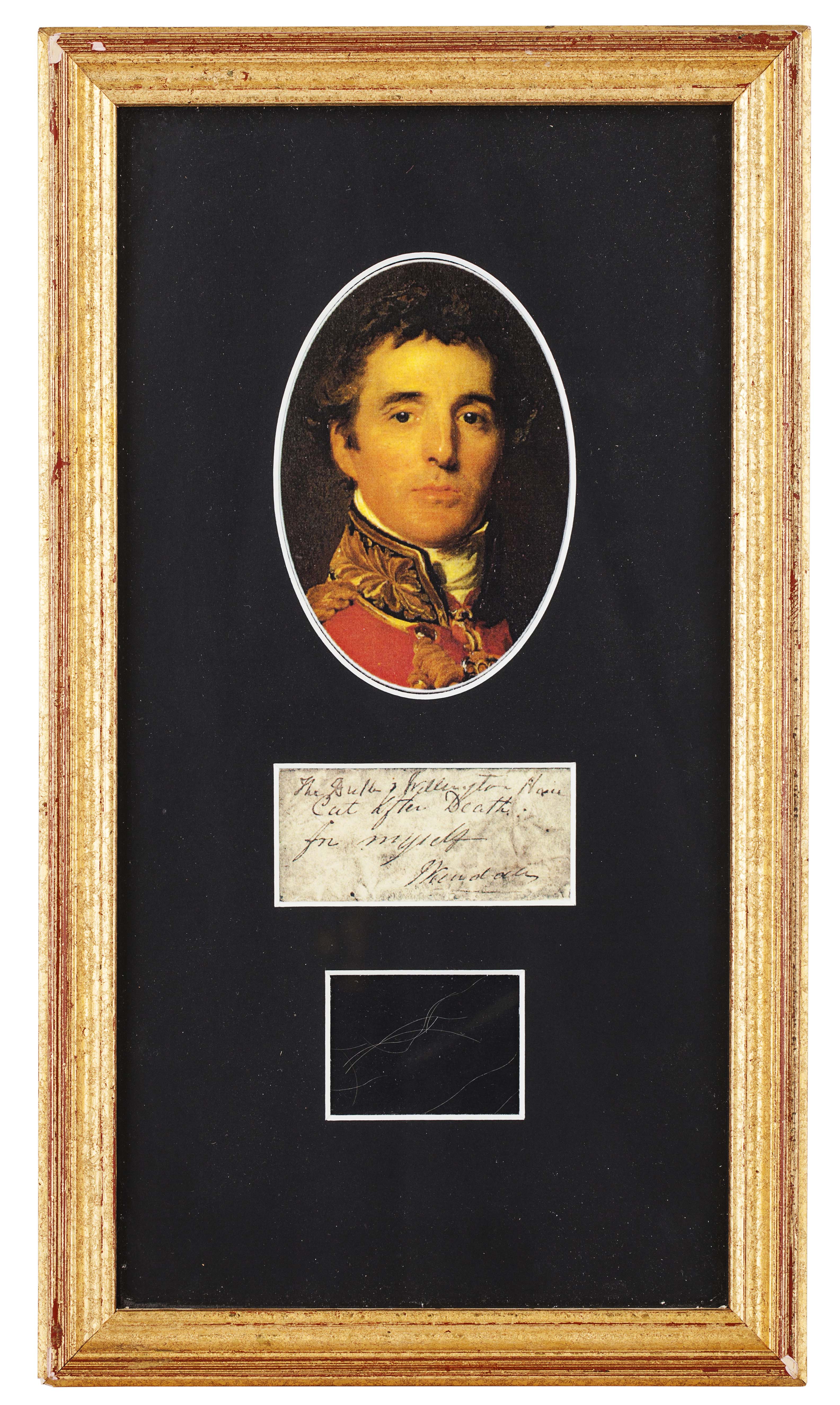 SEVERAL STRANDS OF THE 1ST DUKE OF WELLINGTON'S HAIR