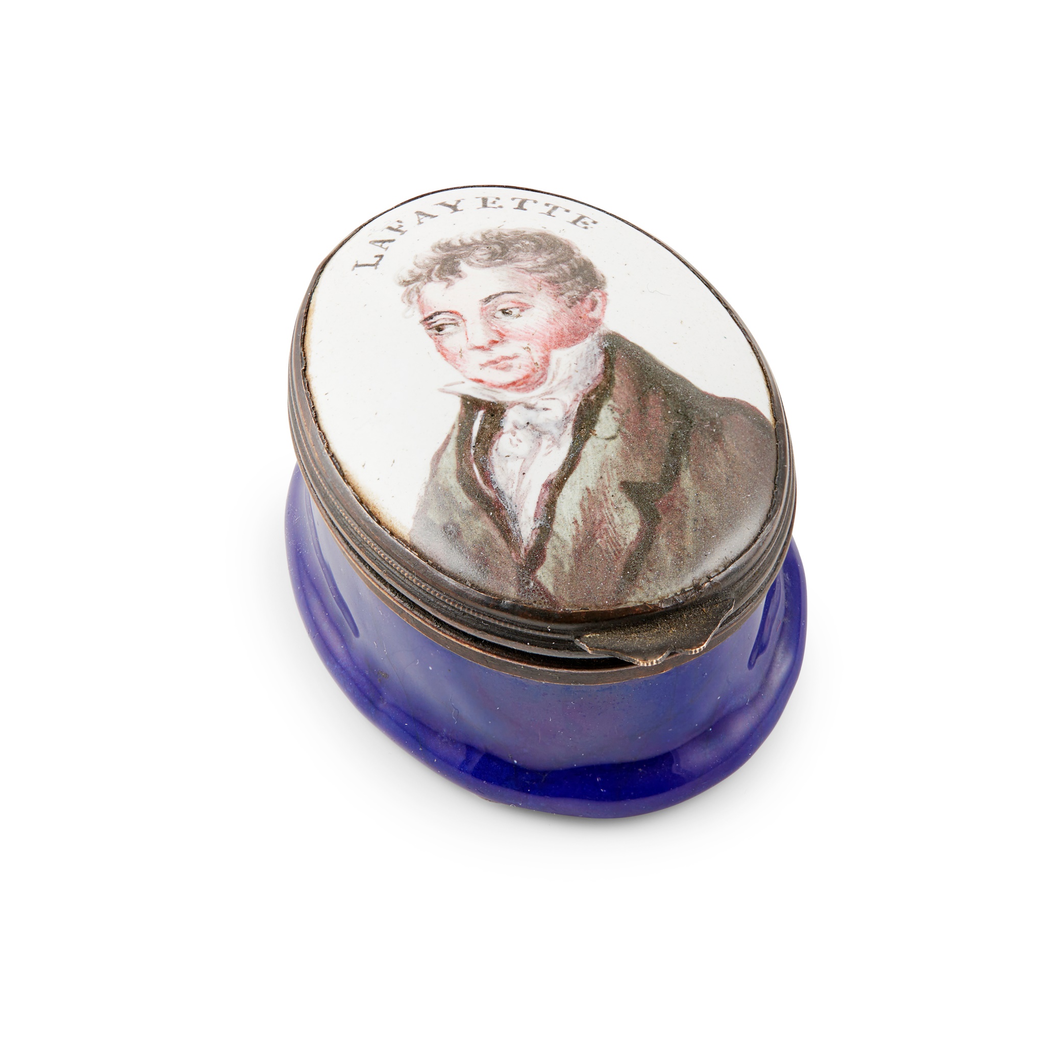 ENGLISH ENAMEL PORTRAIT SNUFF BOX FOR THE MARQUIS DE LAFAYETTE