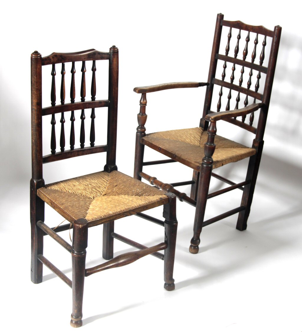 MATCHED SET OF SIX LANCASHIRE STYLE CHAIRS
