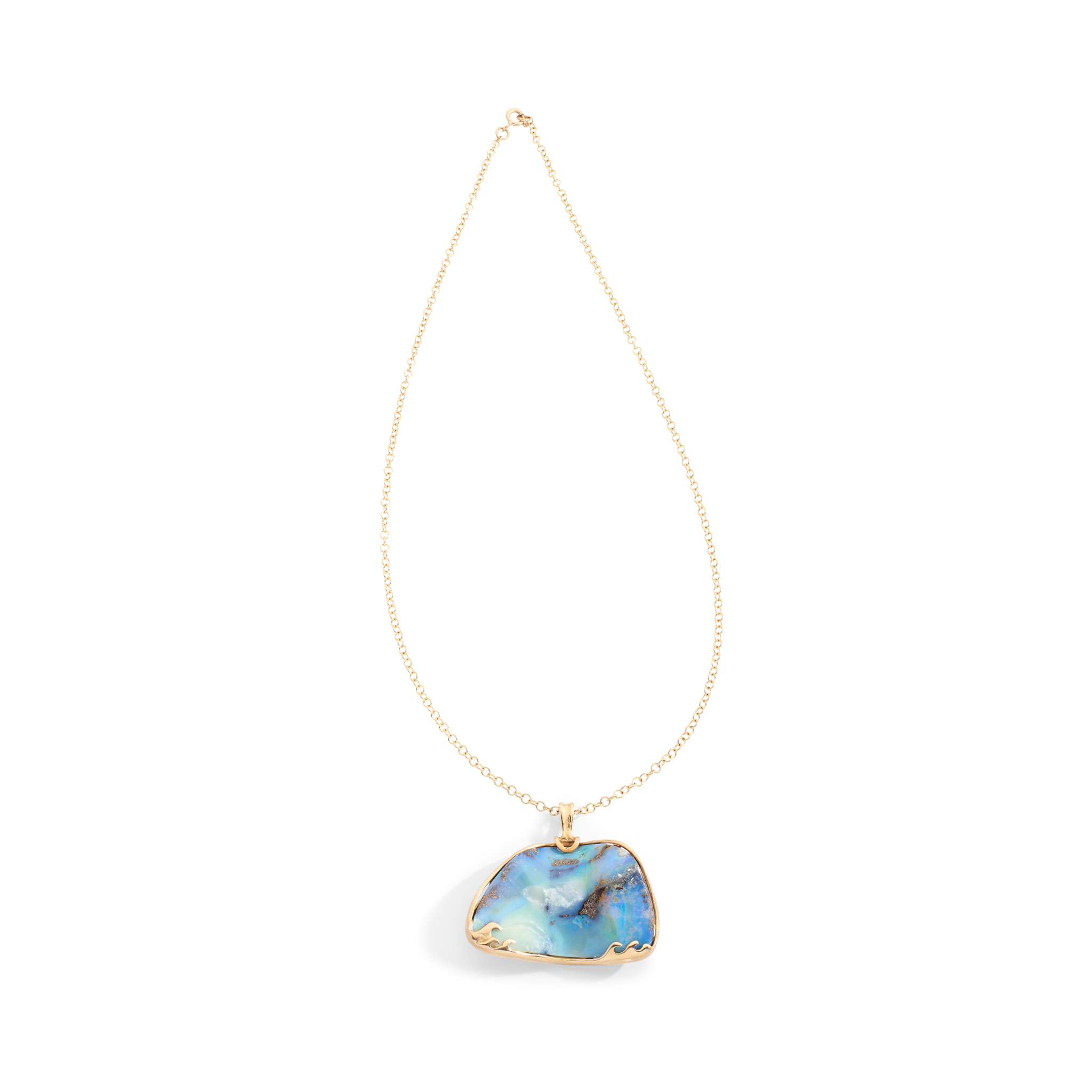 Grant Logan: A 9ct gold boulder opal pendant