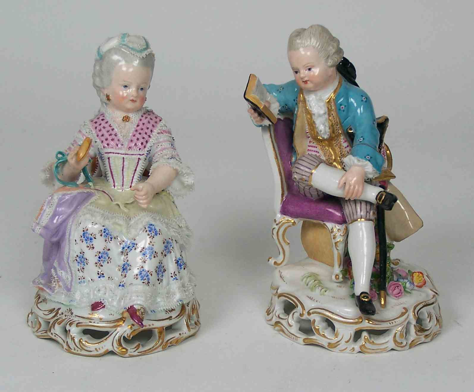A pair of late 19th century Meissen figures of children