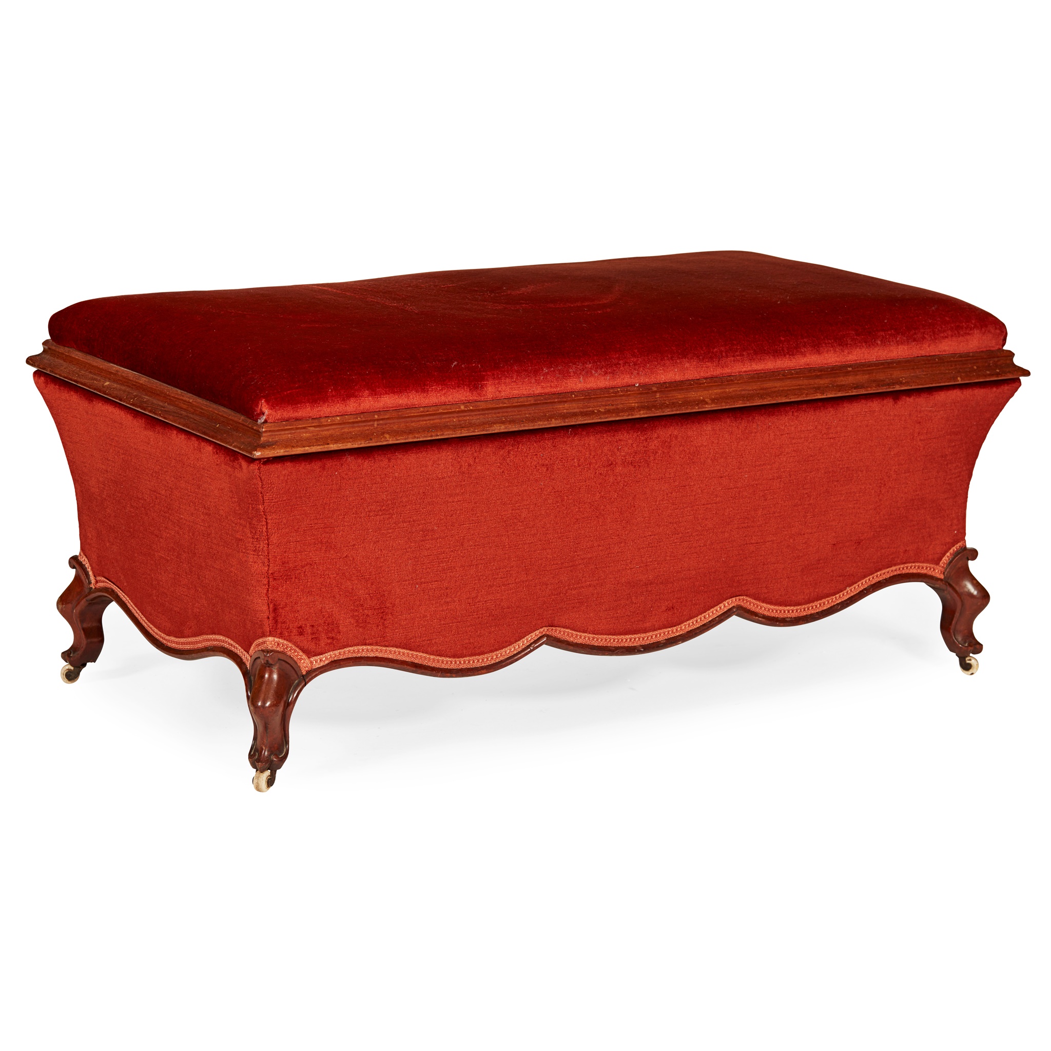 EARLY VICTORIAN MAHOGANY FRAMED OTTOMAN