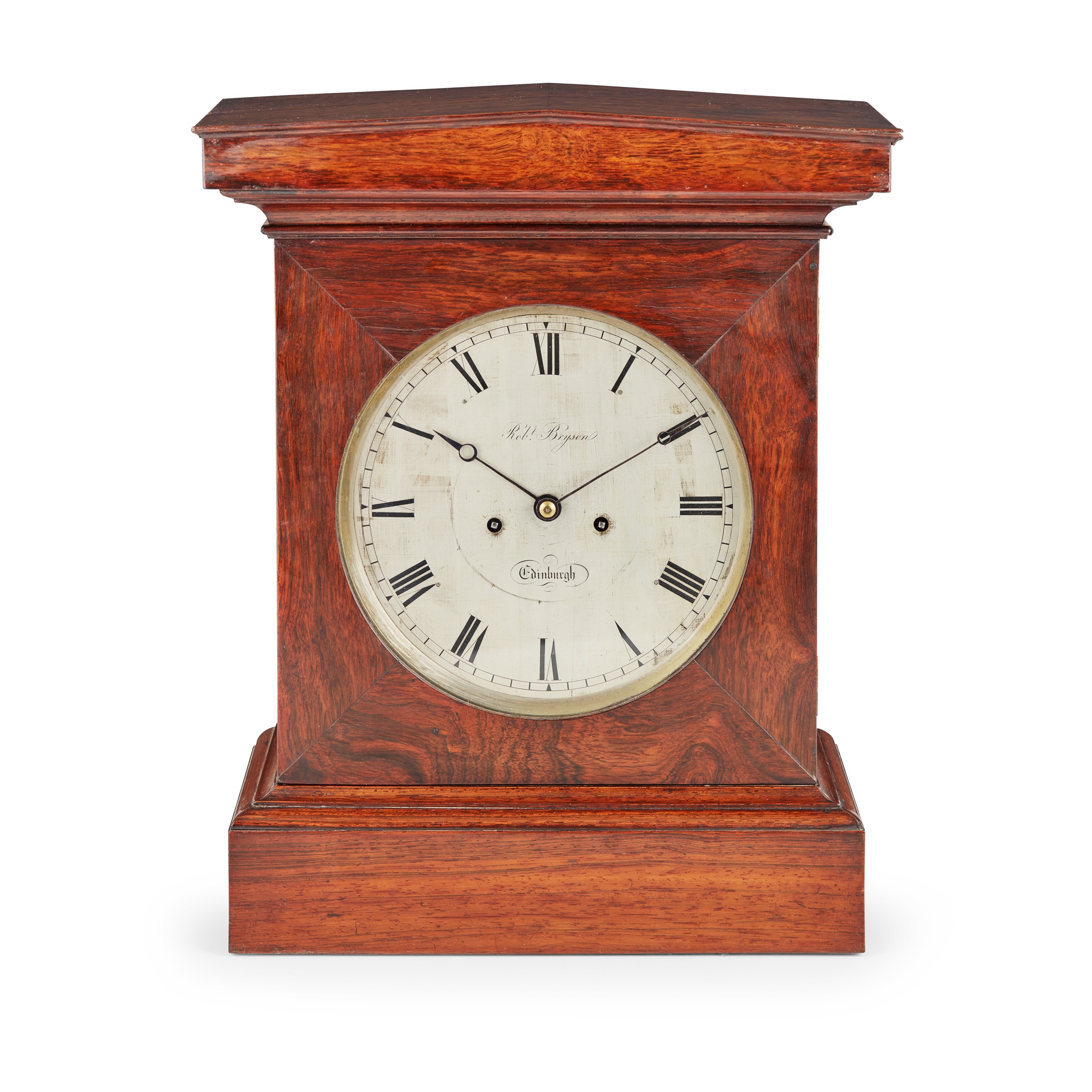 SCOTTISH REGENCY ROSEWOOD BRACKET CLOCK, ROBERT BRYSON, EDINBURGH
