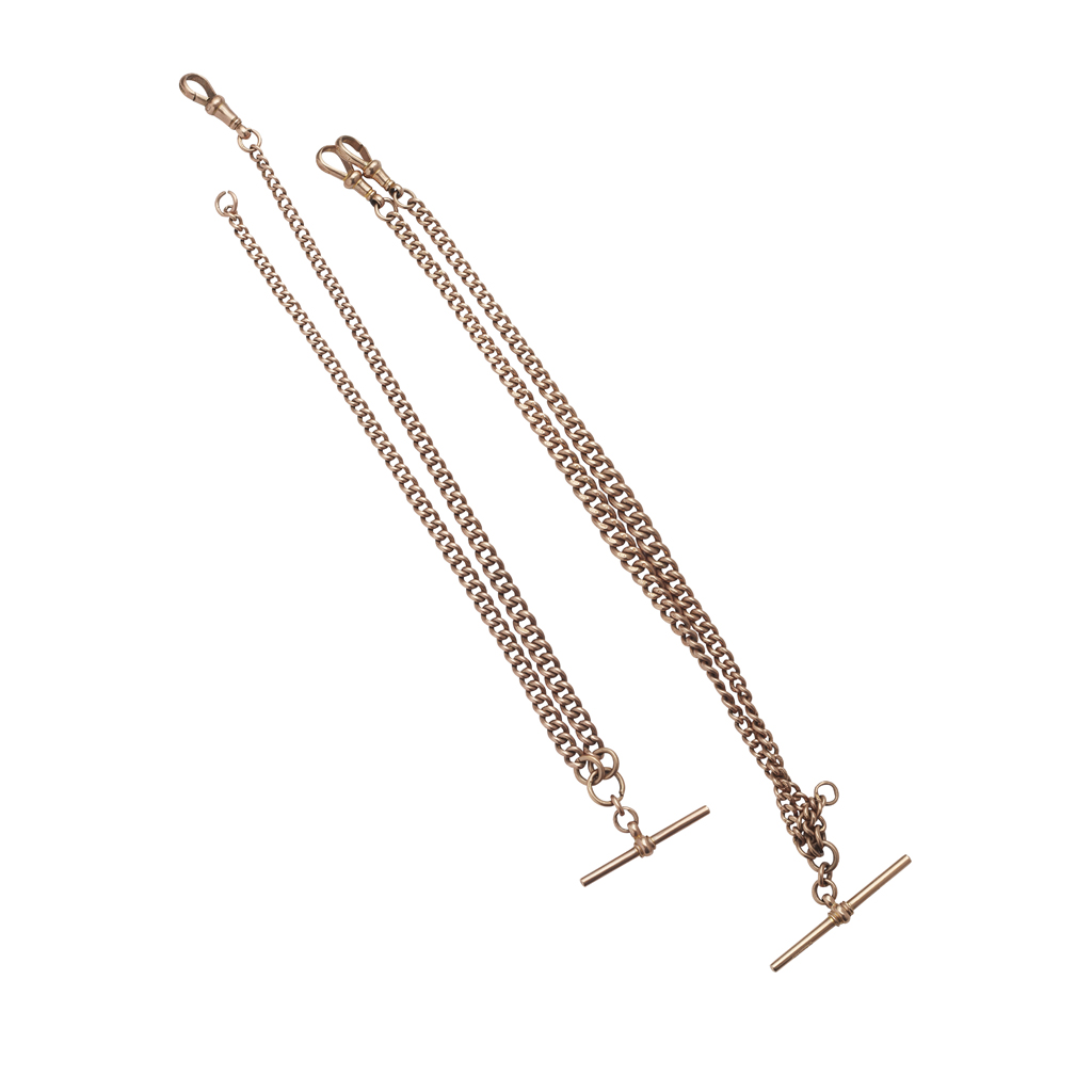 Two 9ct gold gentleman's Alberts