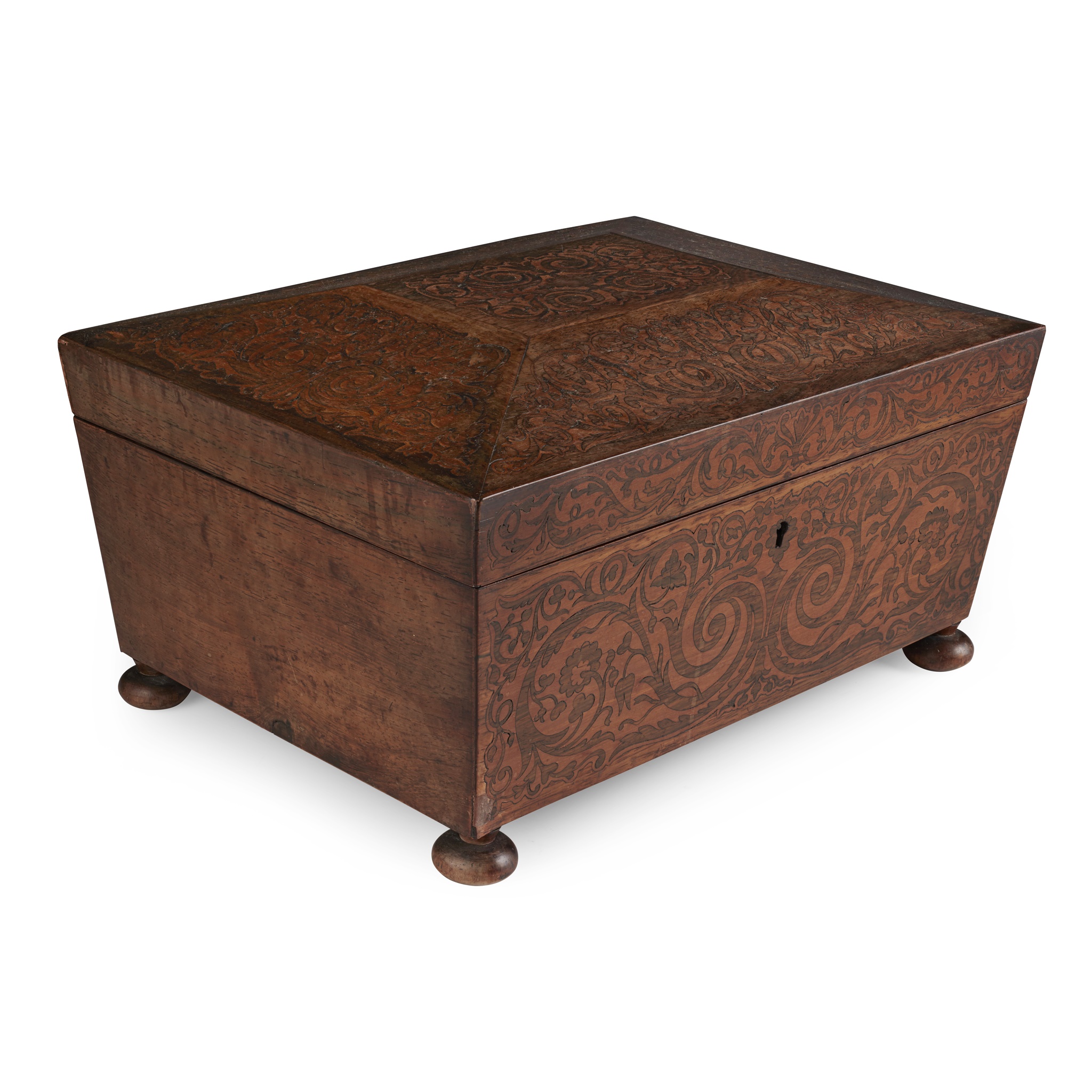TWO REGENCY ROSEWOOD WORKBOXES