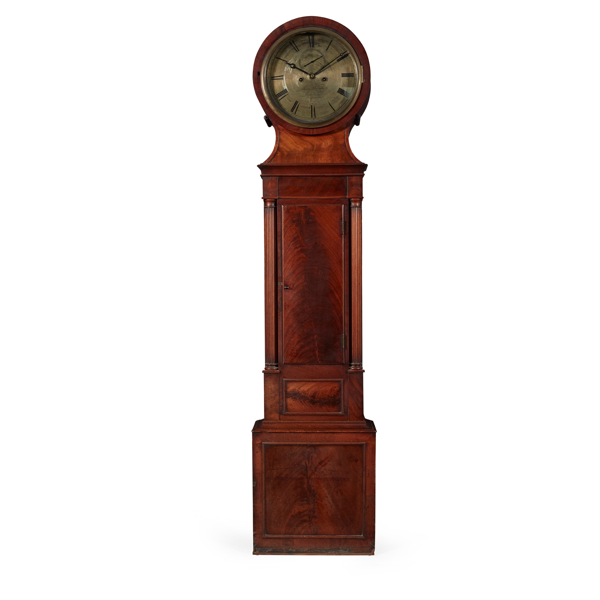 A SCOTTISH REGENCY DRUMHEAD LONGCASE CLOCK BY JAMES WHITELAW, EDINBURGH