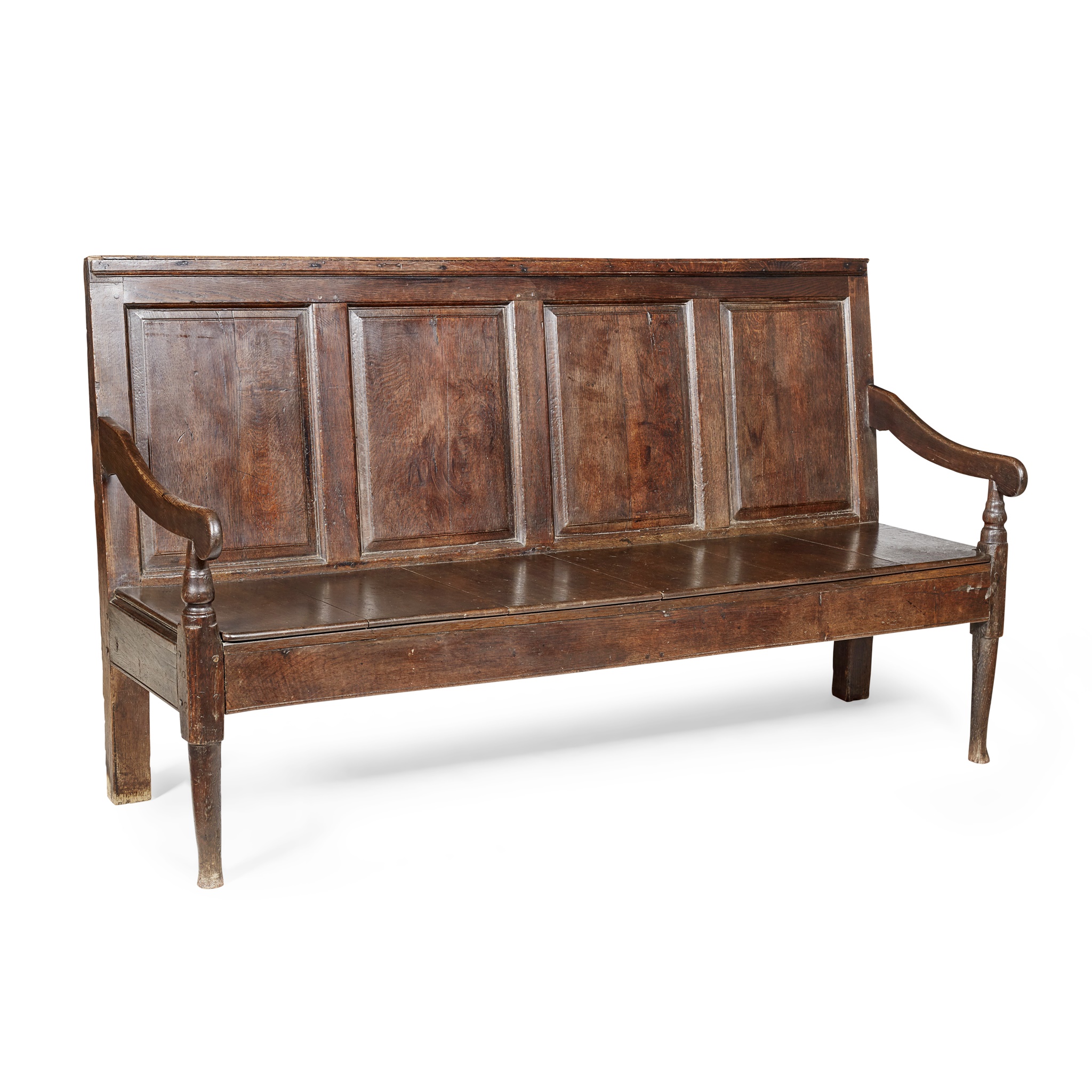 GEORGIAN OAK SETTLE