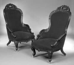 A pair of mid 19th century mahogany parlour chairs