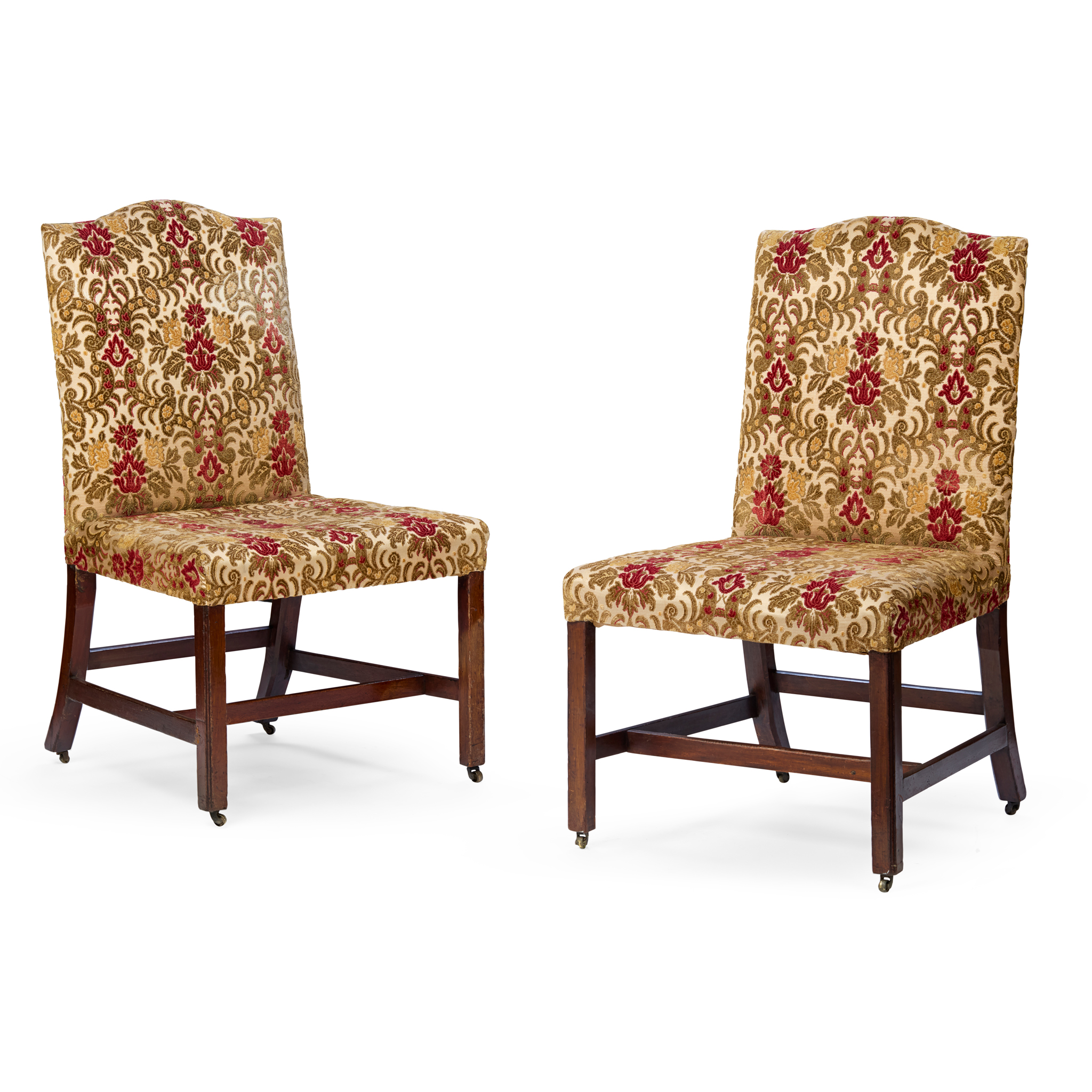 PAIR OF GEORGE III UPHOLSTERED SIDE CHAIRS