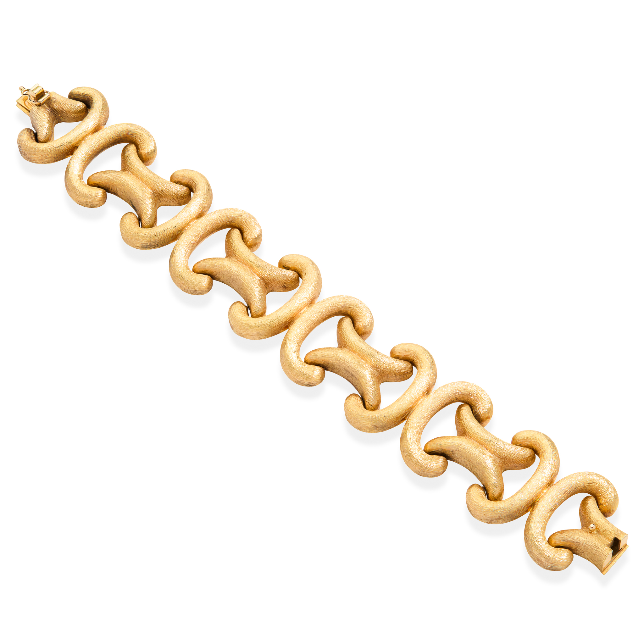 A 9ct gold textured open-link bracelet