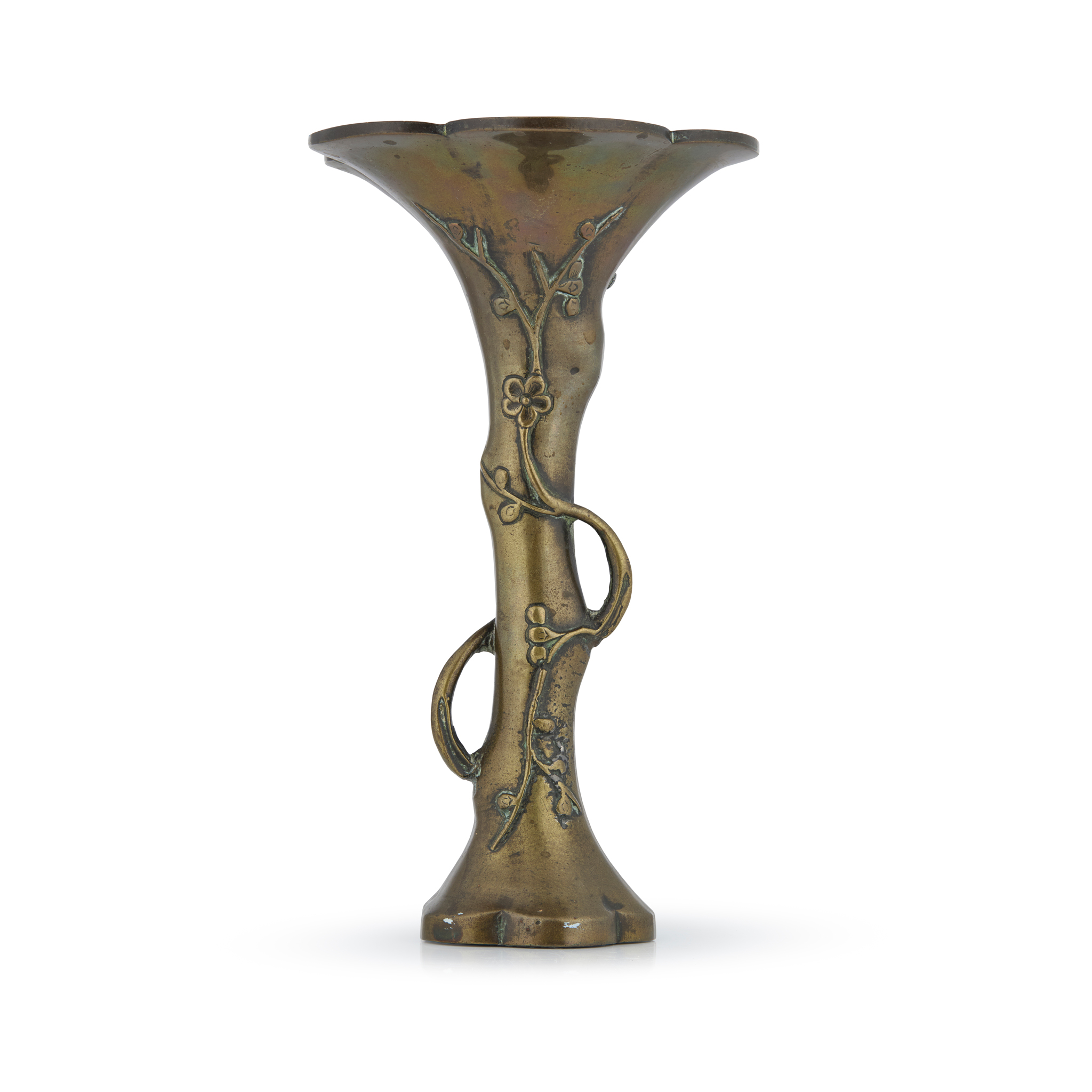 CHINESE BRONZE 'PRUNUS' FLOWER VASE