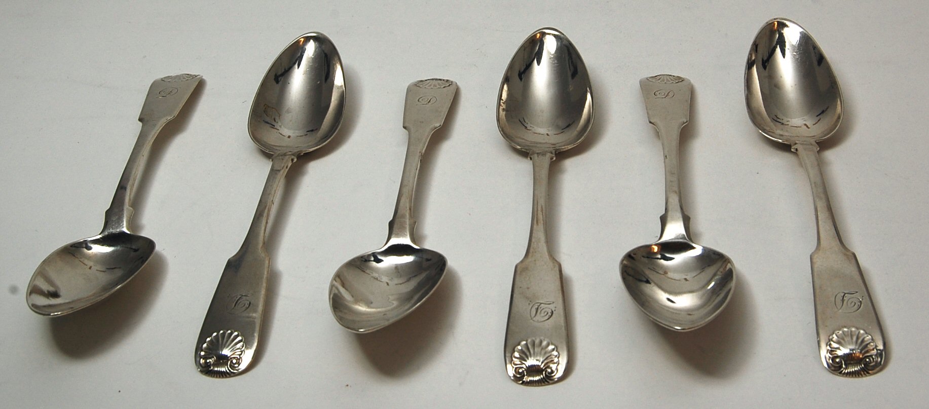 Banff - a set of six Scottish provincial dessert spoons