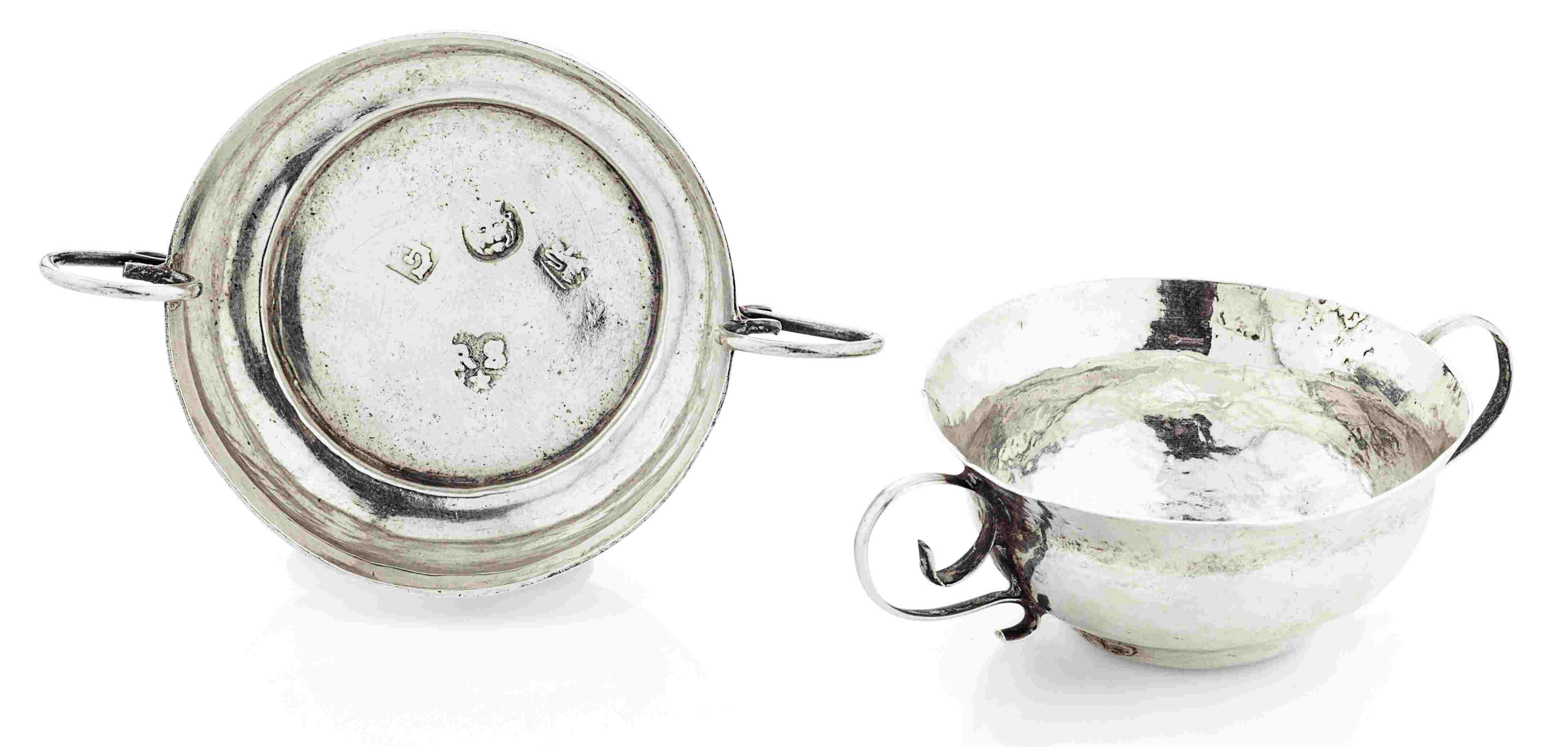 A Charles II miniature two handled bowl