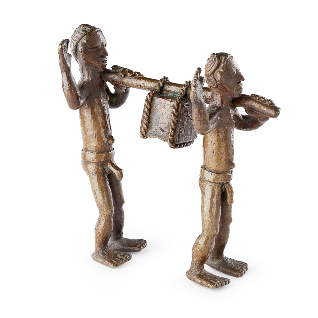 DAN CAST BRONZE FIGURE GROUP