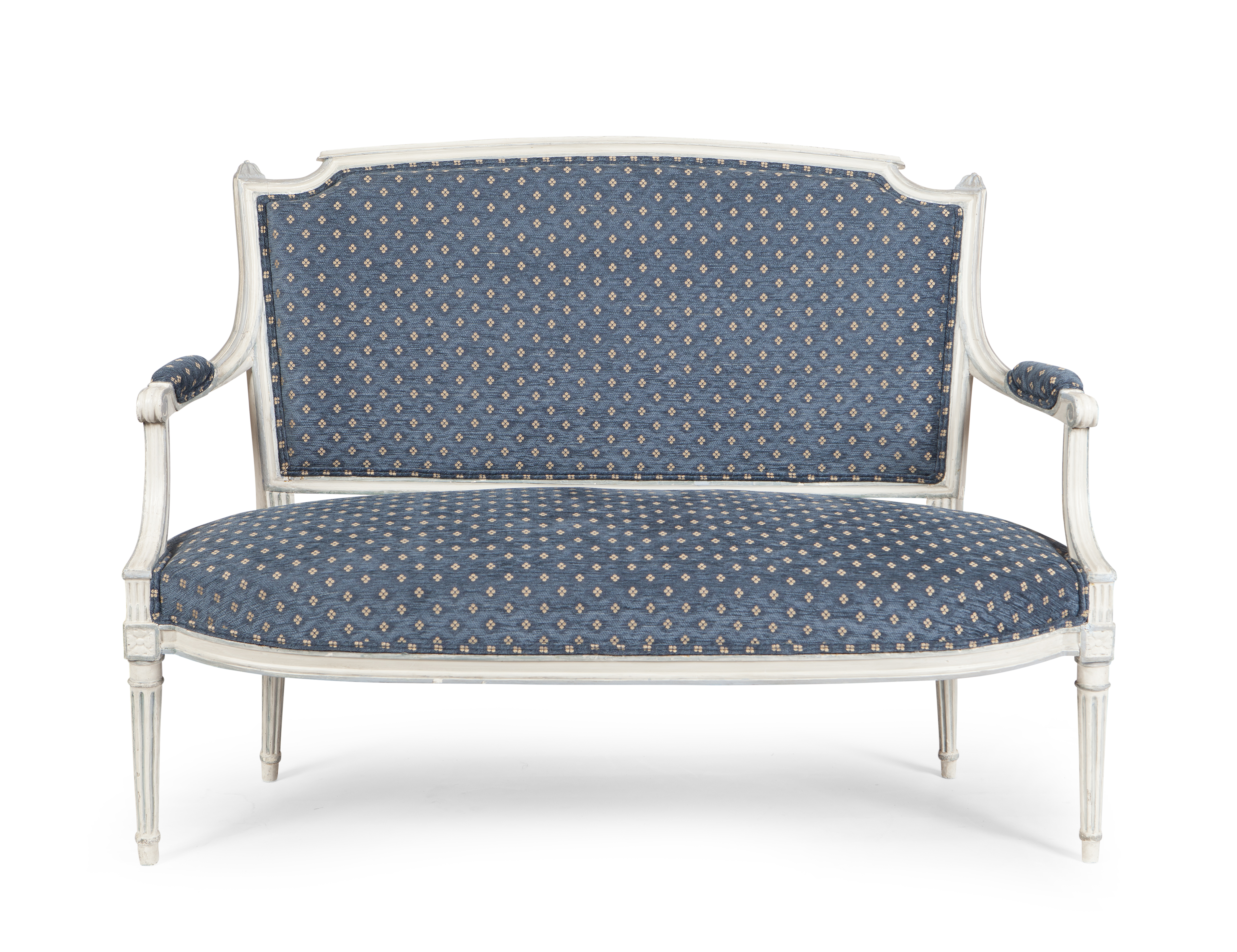 LOUIS XVI STYLE WHITE PAINTED SETTEE