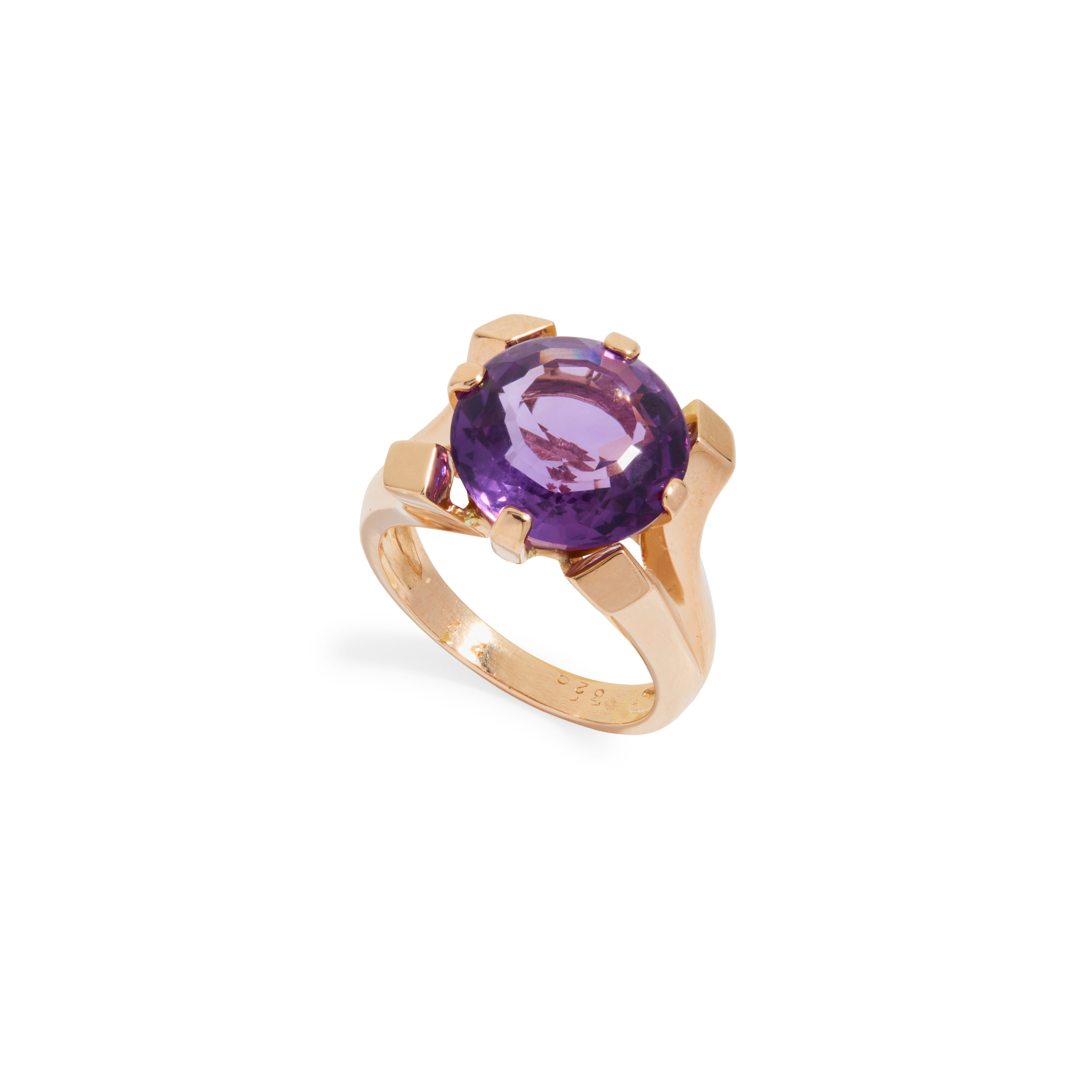 An amethyst cocktail ring