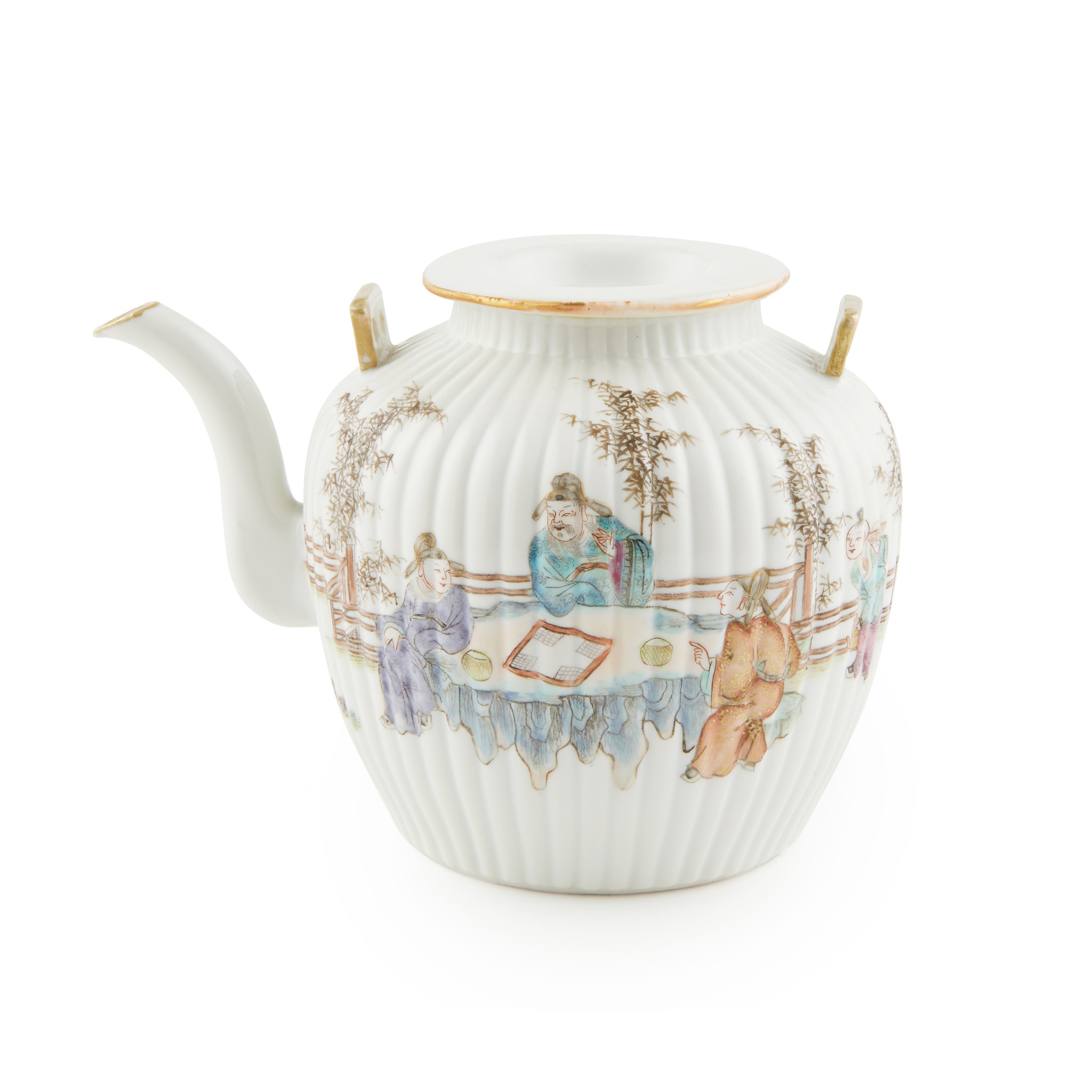 FAMILLE ROSE LOBED TEAPOT